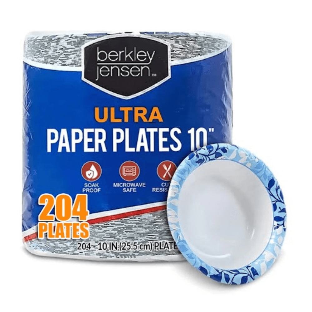Paper Plates 10 Inch Heavy Duty Botanical Leaf Design Soak Proof Microwave Safe Disposable Dinner Plates for Party BBQ Holiday Everyday Use 50 100 204 Count