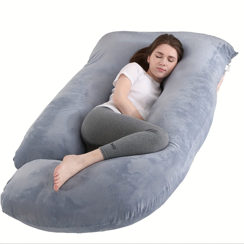 Maternity Pillow Full Body Pillow J-Shaped Pregnancy Pillow with Removable Cover Back Leg Tummy Support Multiple Styles & Sizes