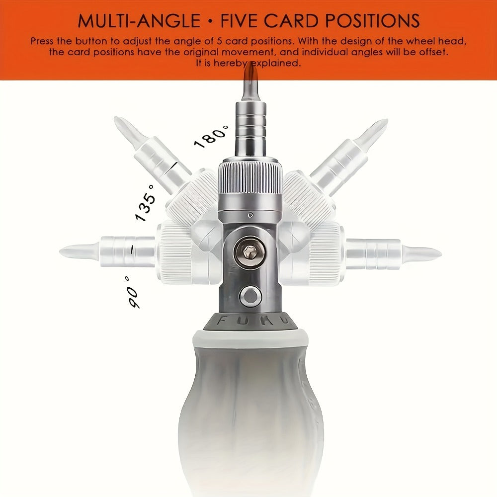 8-in-1 Ratcheting Screwdriver Set Magnetic Tip Multi Bit Tool Kit for DIY Home Repair Projects