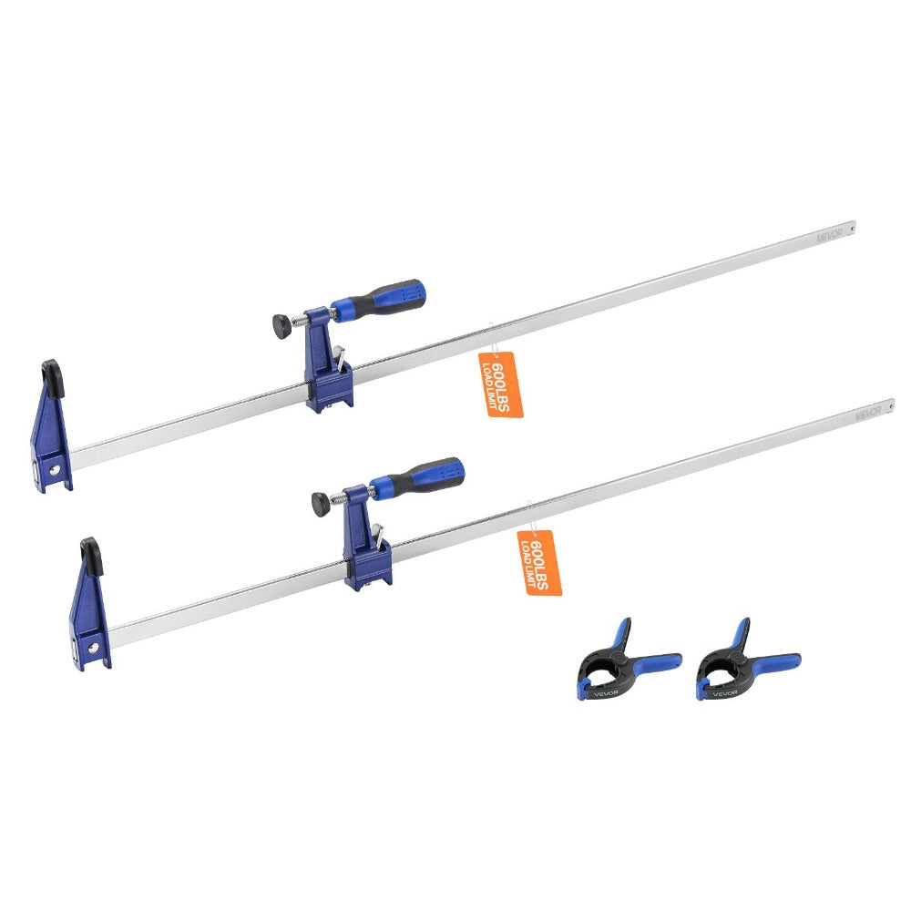 Bar Clamps for Woodworking F Clamp Set ¨C 24¡± & 36¡± Cast Iron Jaw, 600 LB Load, Lockable Slide Bar, 2 or 4-Pack for Furniture Assembly, Glue-Ups & Wood Joining Projects