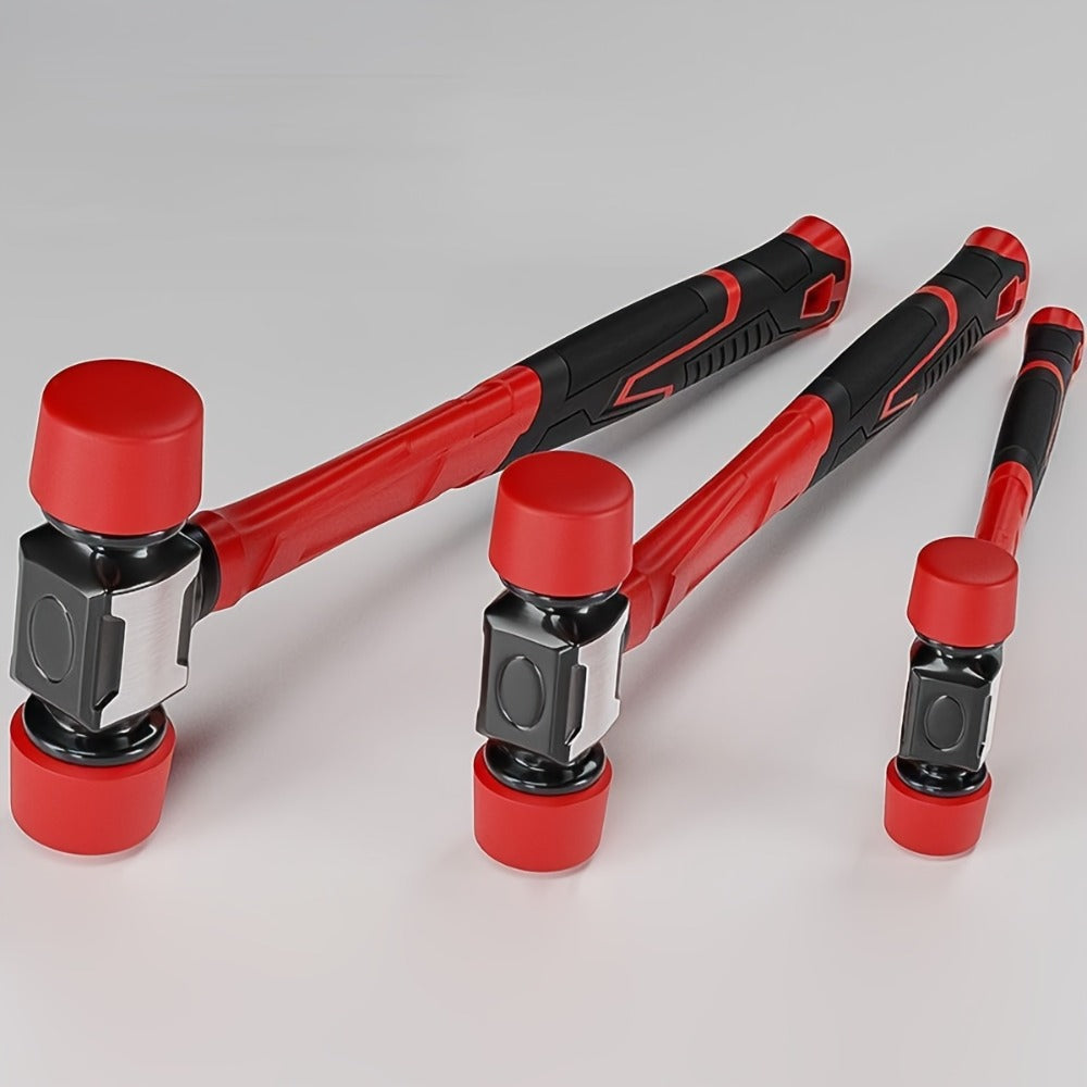 Rubber Mallet Hammer Heavy Duty 27mm & 36mm, Dead Blow Installation Hammer for Flooring Tile Carpentry Renovation, Non-Marring Hand Tool for Wood & Laminate