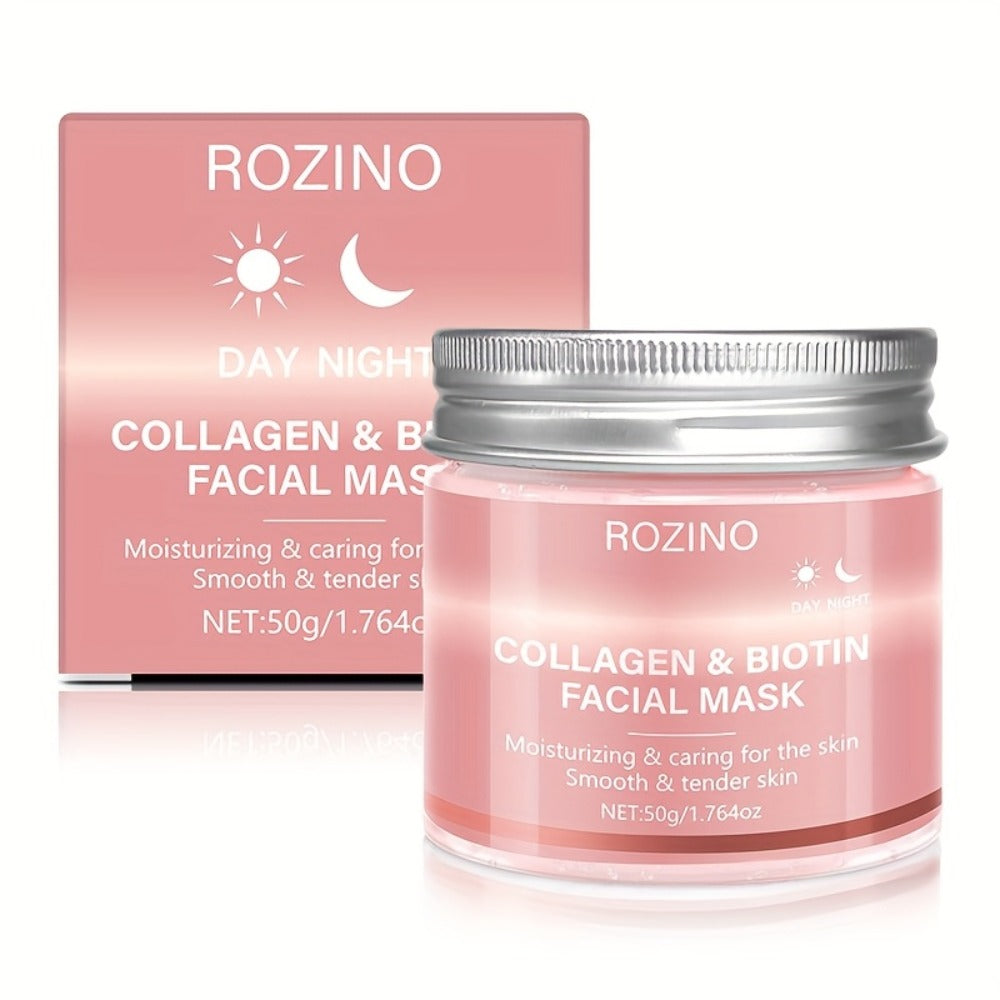 Biotin Collagen Face Mask 50g, Hydrating Anti-Aging Skin Firming Mask, Day & Night Brightening Treatment, Smooths Wrinkles & Plumps Skin for Youthful Radiant Complexion ¨C Ideal Skincare Gift for Women