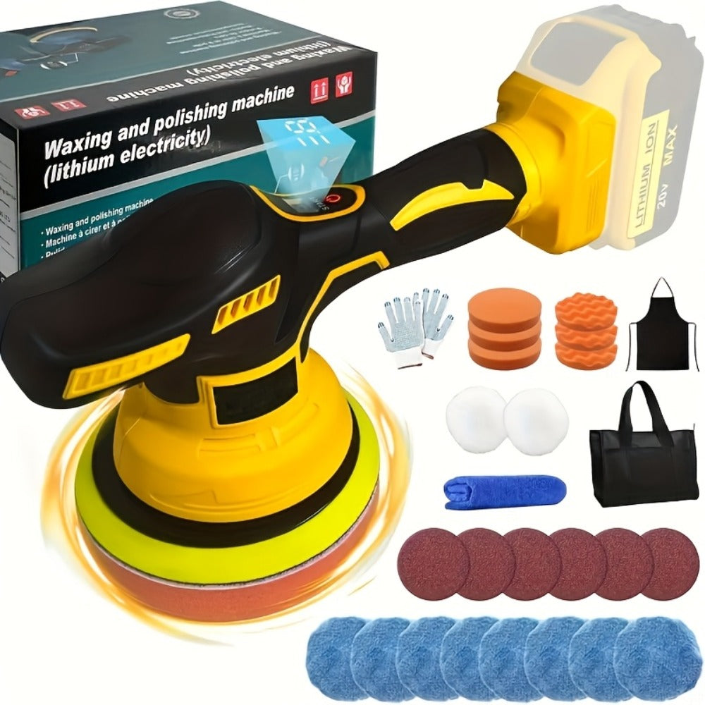 Cordless Car Polisher for DeWalt 20V Battery - 6 Variable Speeds 6800 RPM Buffer Polisher for Car Detailing Waxing Polishing Auto Scratch Removal Tool Gift for Men (Battery Not Included)