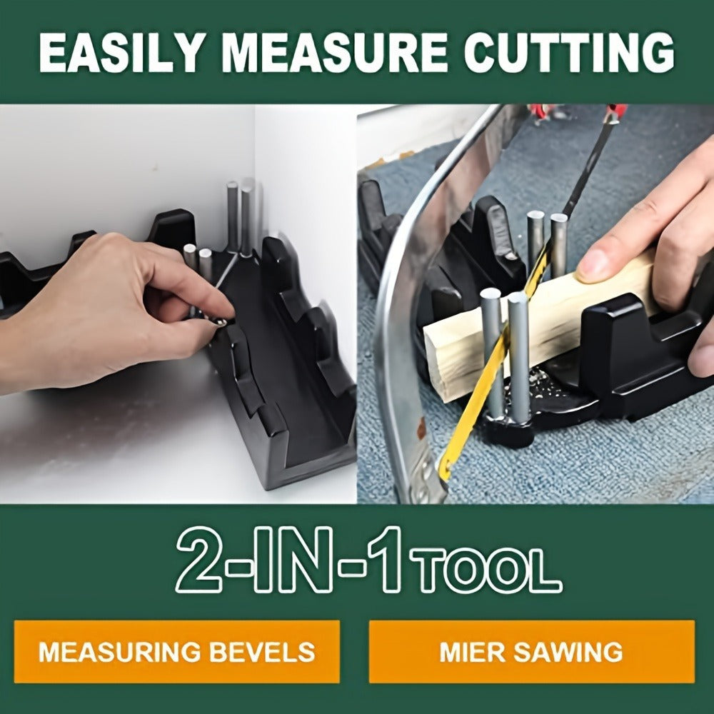 Miter Angle Finder 2-in-1 Measuring & Cutting Tool Manual Precision Protractor Portable Miter Saw Guide for Woodworking Home Improvement No Power Required
