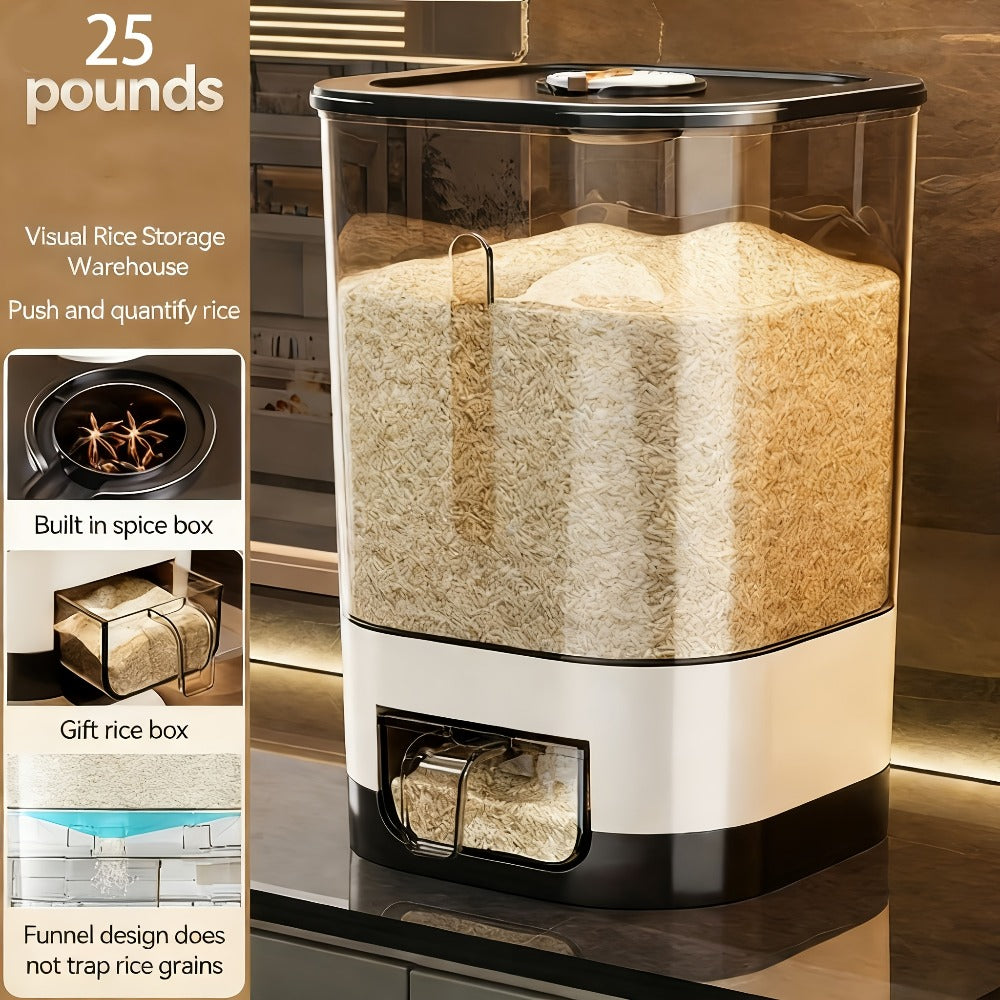 Airtight Rice Container with Measuring Cup | Large Capacity Moisture-Proof Rice Dispenser for Rice, Grains, Flour, Pet Food ¨C BPA-Free Kitchen Food Storage