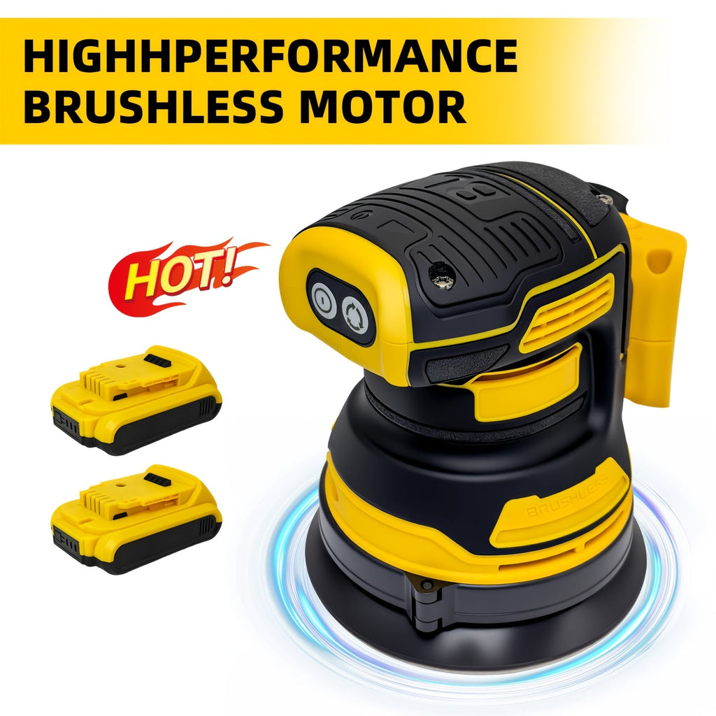 Cordless Orbital Sander Compatible with DeWalt DCB Battery ¨C 5-Inch Brushless Motor Variable Speed Palm Sander with 30pcs Sandpapers & Dust Collection Bag for Woodworking