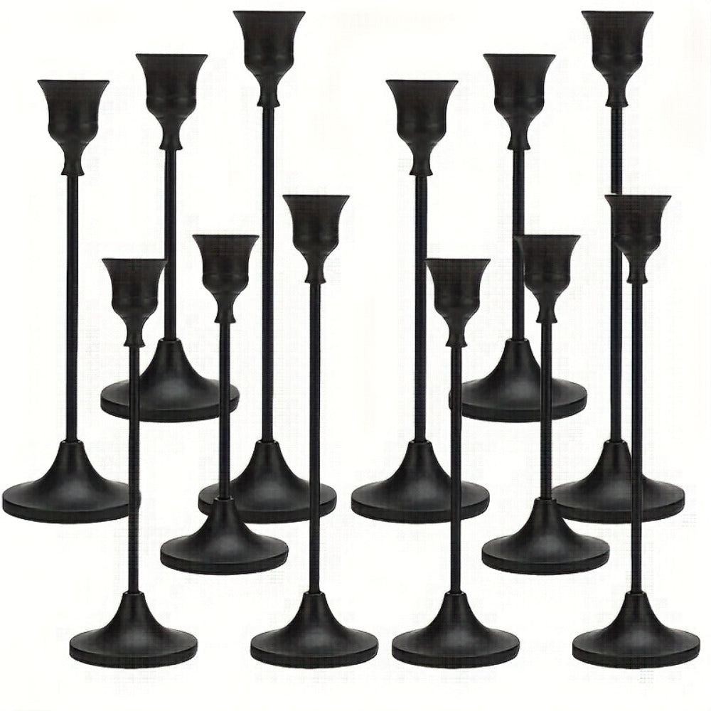 Metal Bell Candlestick Holders Set ¨C Vintage Copper & Black Taper Candle Holders for Wedding Centerpieces, Christmas Table Decor, Halloween, Anniversary, Birthday Party, Home & Hotel Decoration
