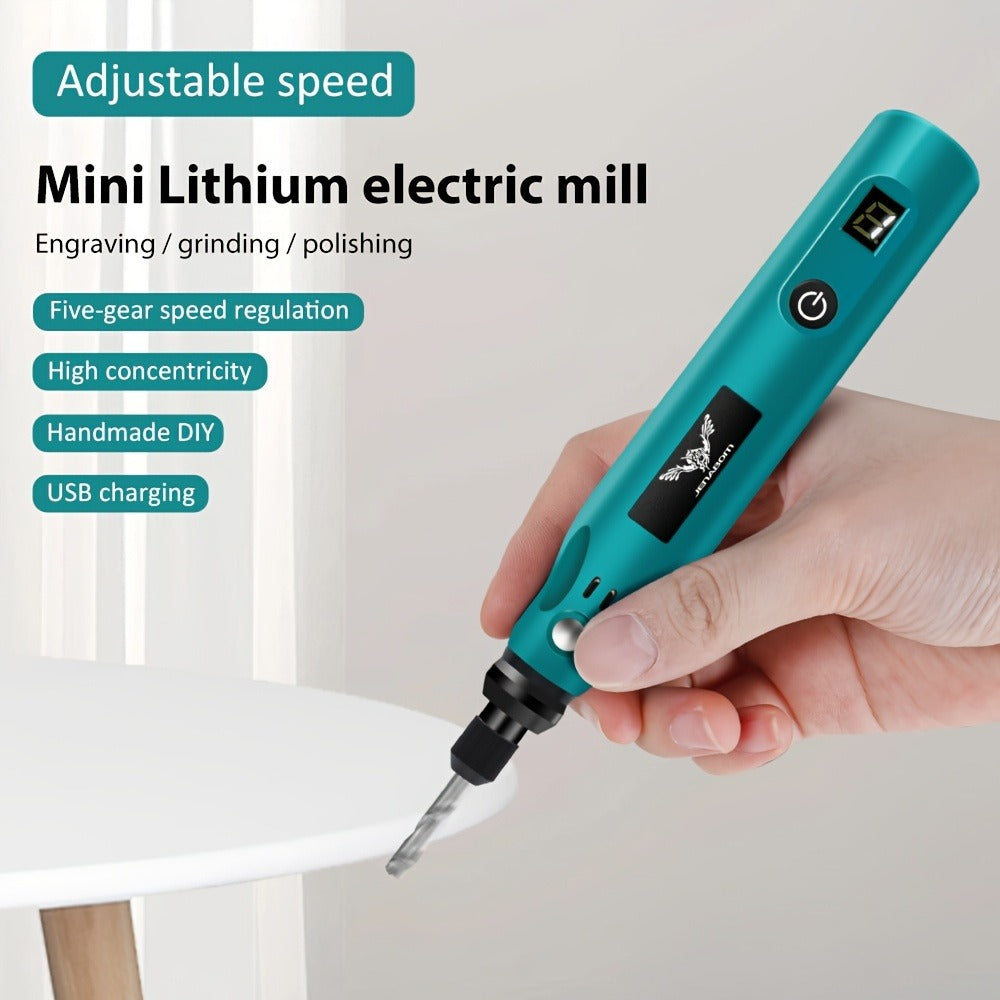 Electric Engraving Pen Kit 25/39PCS - Rechargeable Rotary Tool Set with Adjustable Speed for Engraving, Sanding, Polishing, Drilling & Etching - Portable Multifunctional Power Tool for DIY Crafts