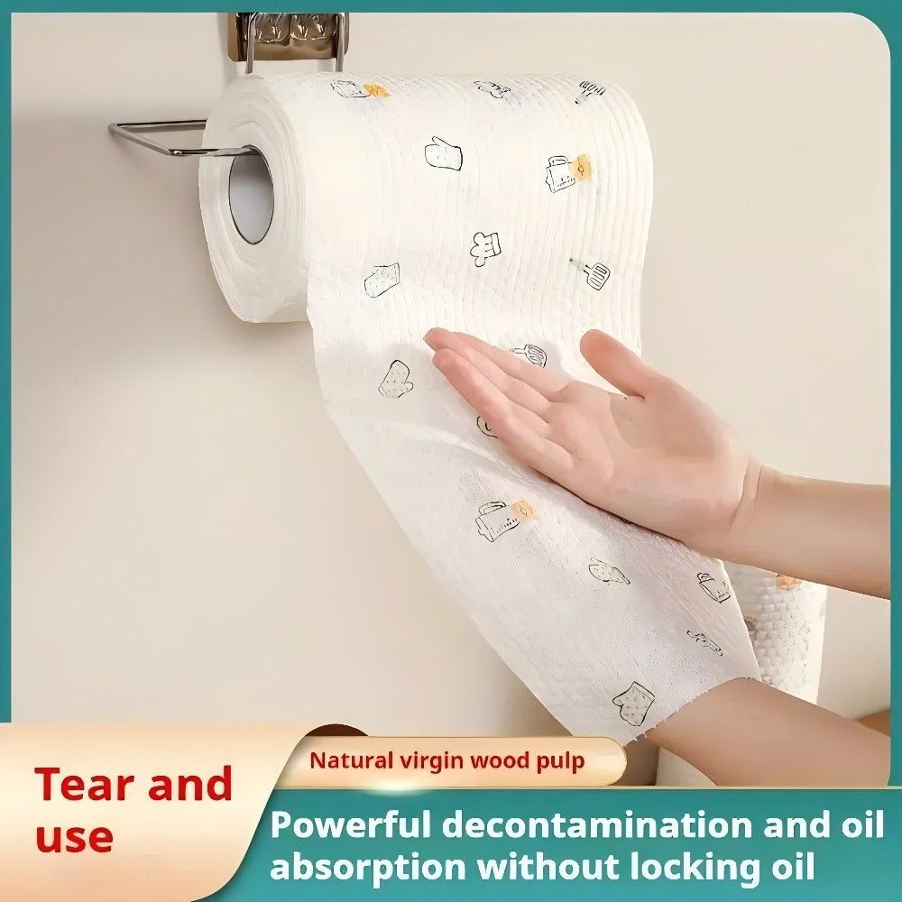 Reusable Kitchen Paper Towels 800 Times Use Washable Non-Stick Oil Degreasing Cleaning Cloth Wet Dry Dual-Use Lazy Rag for Home Kitchen Household