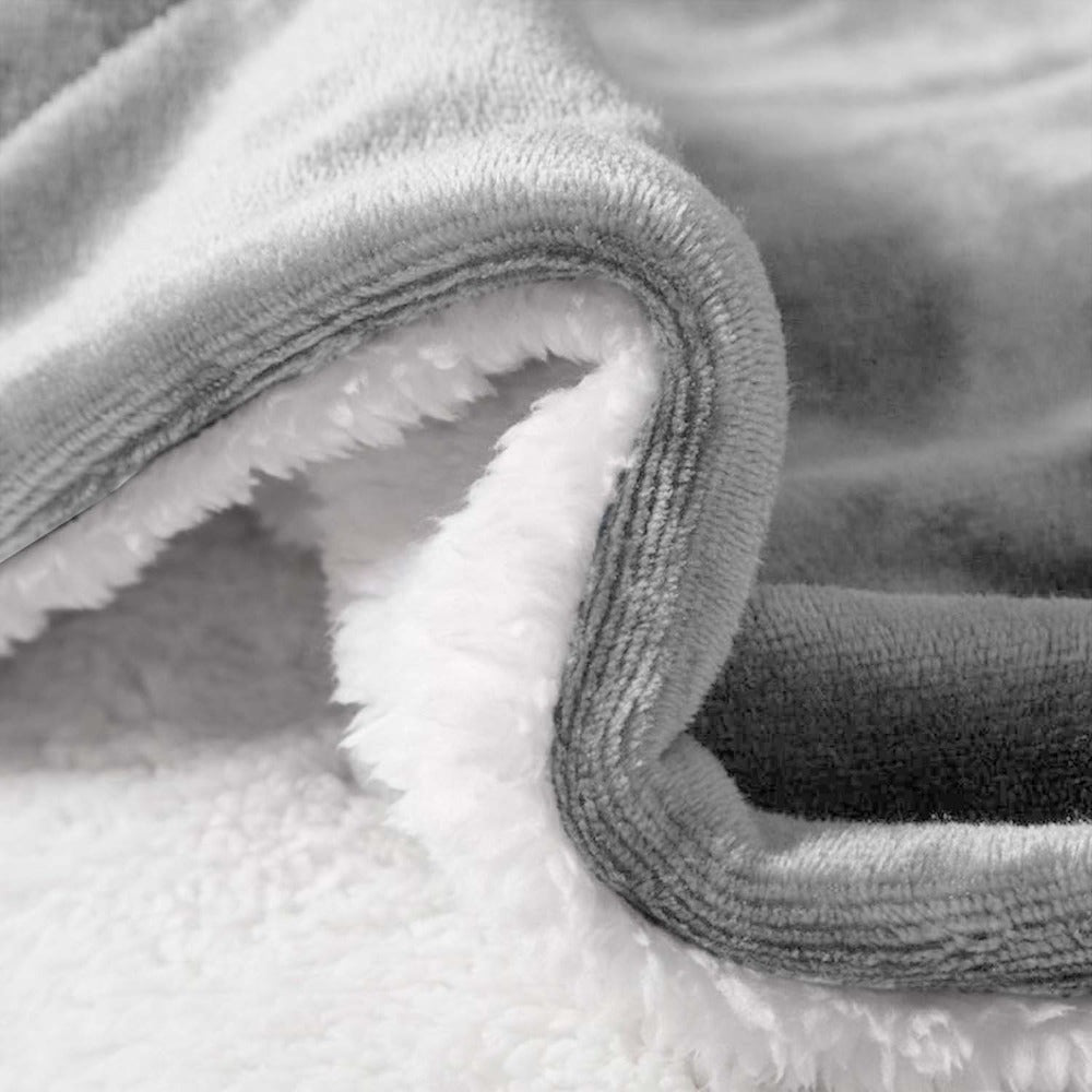 480GSM Sherpa Fleece Blanket ¨C Double-Sided Heavy Warm Throw for Couch, Bed & Travel, Reversible All Season, 13 Colors, 3 Sizes