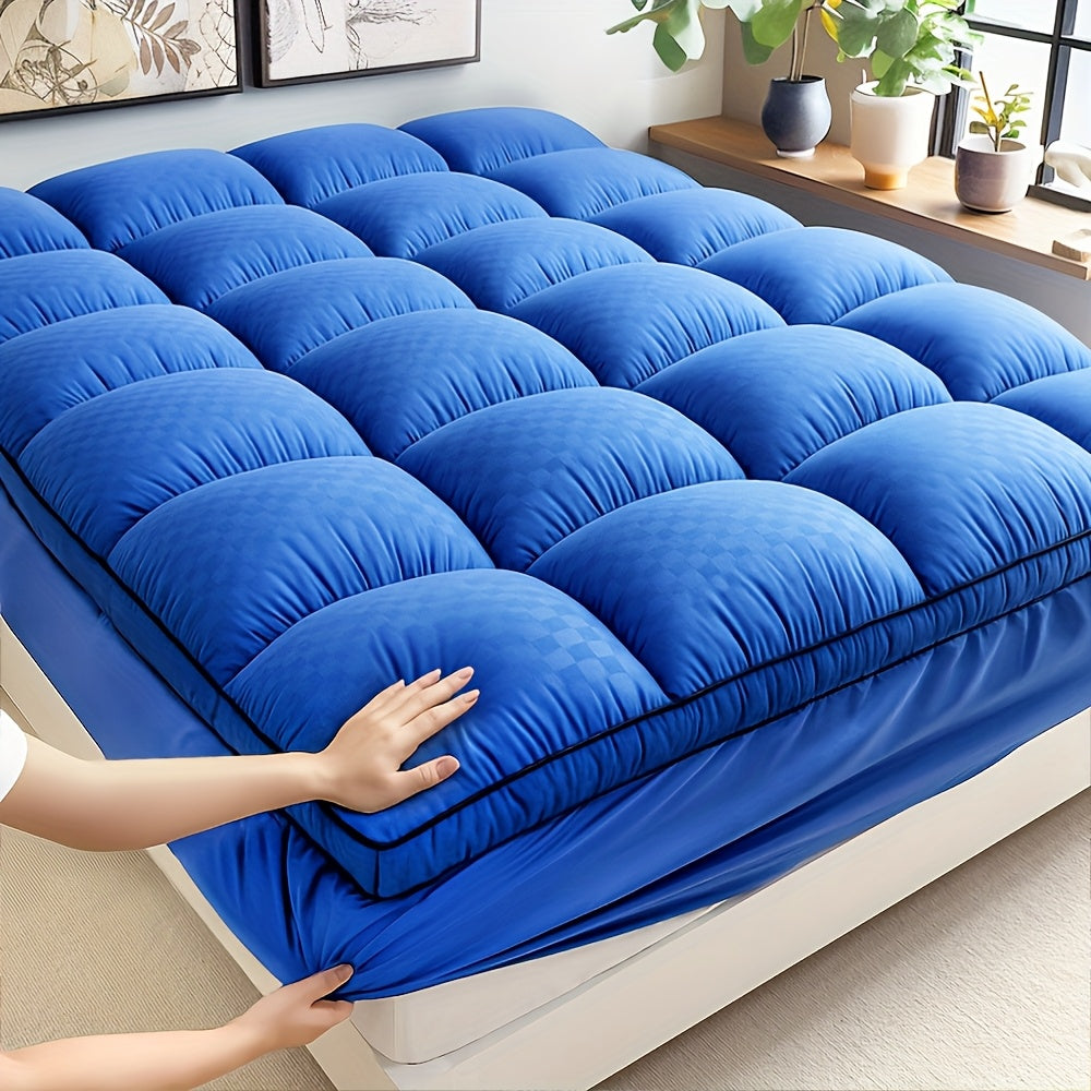 Quilted Mattress Topper Pillow Top 1000GSM - Fitted Mattress Pad Cover Deep Pocket 8-21 Inch, Breathable Cooling Mattress Protector Twin Full Queen King, Machine Washable, 4 Colors