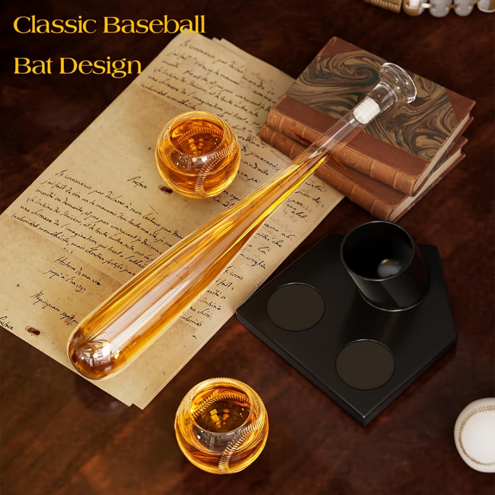 Baseball Bat Whiskey Decanter Set with 2 Glasses ¨C 20oz Liquor Decanter Gift Set for Men, Dad, Boyfriend, Coach