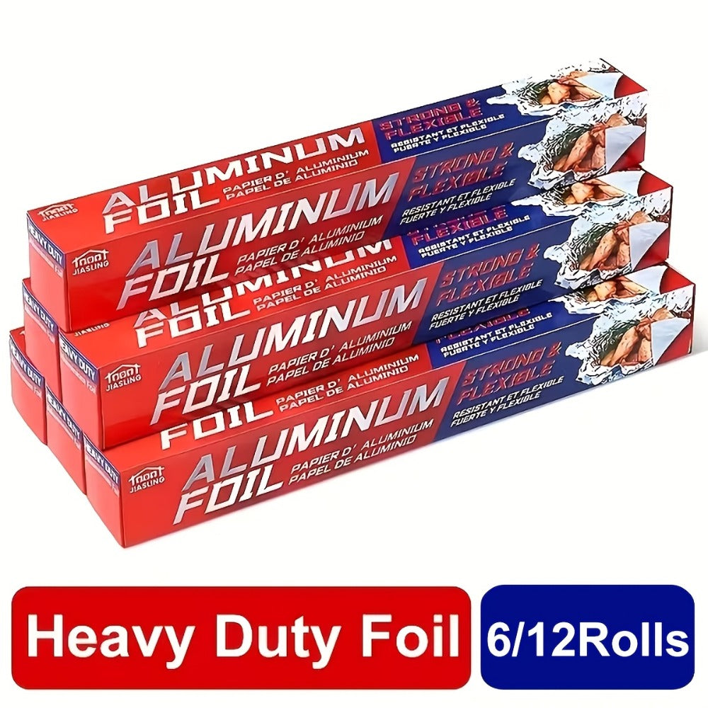 Heavy Duty Aluminum Foil Roll 12 Inch Wide 30 Sq Ft for Restaurant Food Packaging Grilling Cooking