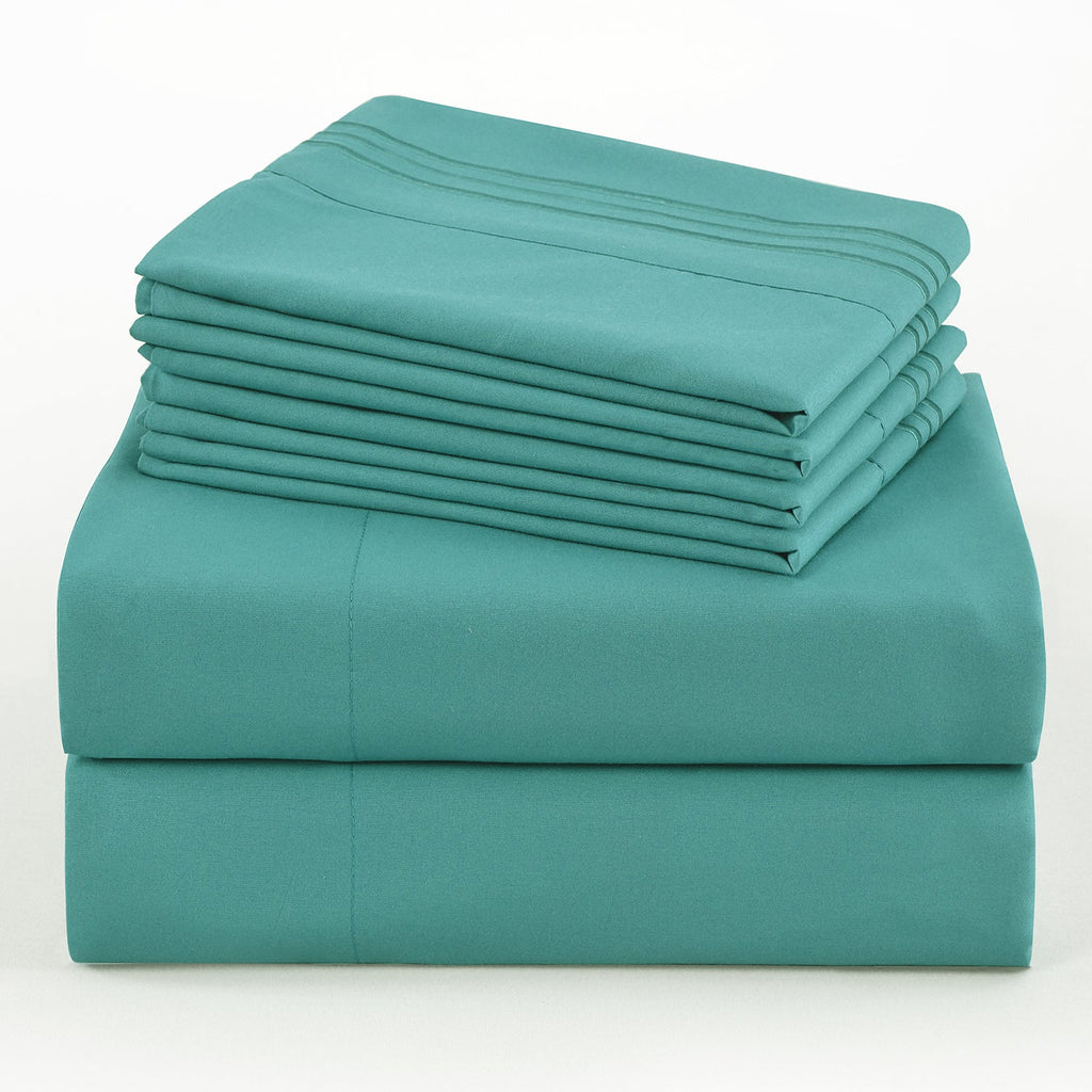 Microfiber Bed Sheet Set 4-6 Piece 100 GSM Deep Pocket 18 Inch Hotel Grade Ultra-Soft Breathable All-Season Machine Washable Twin Full Queen King