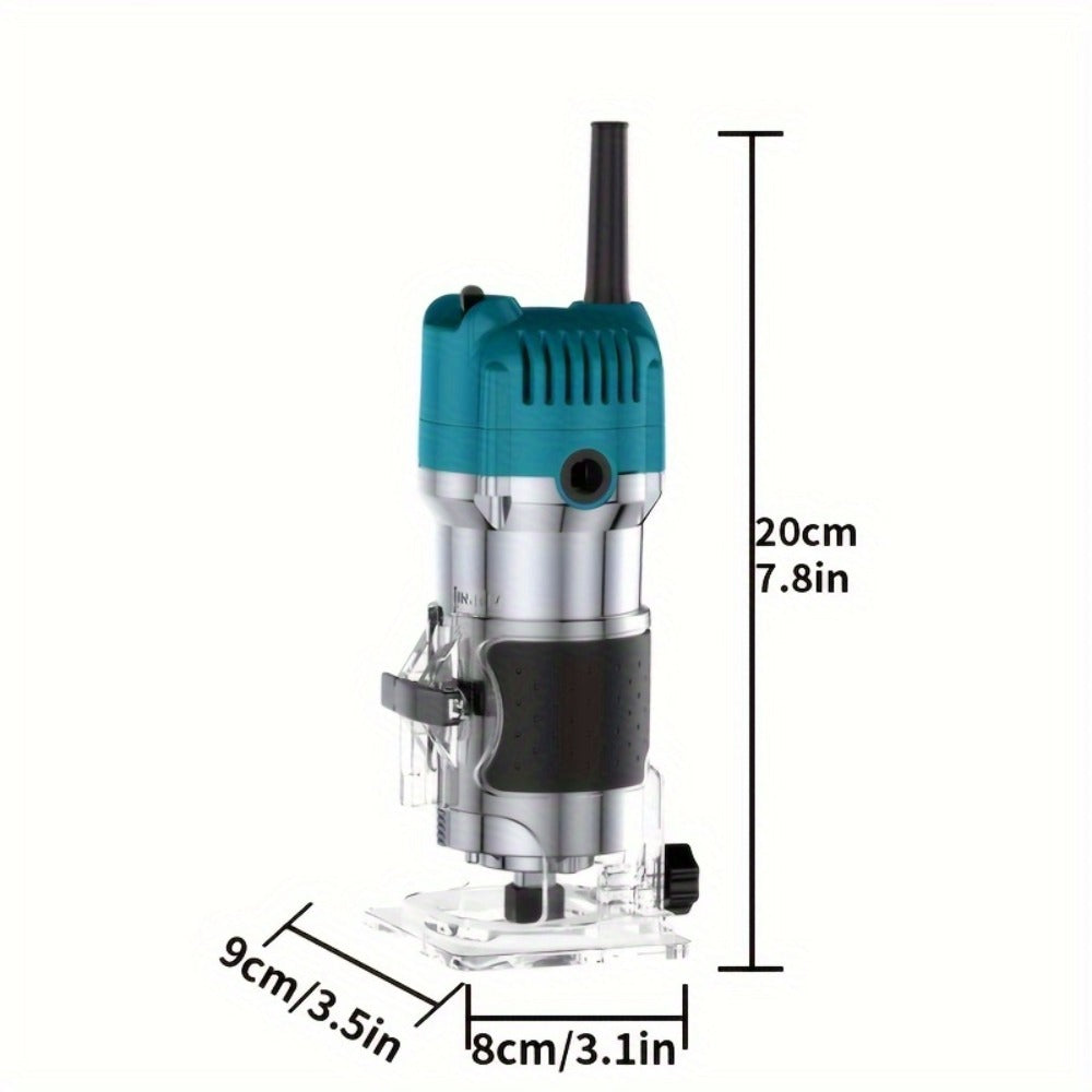 Wood Router 800W Trim Router for Woodworking - 35000RPM Electric Router with Edge Guide, Roller Guide, 6-Speed Adjustment for Precise Trimming, Profiling & Milling