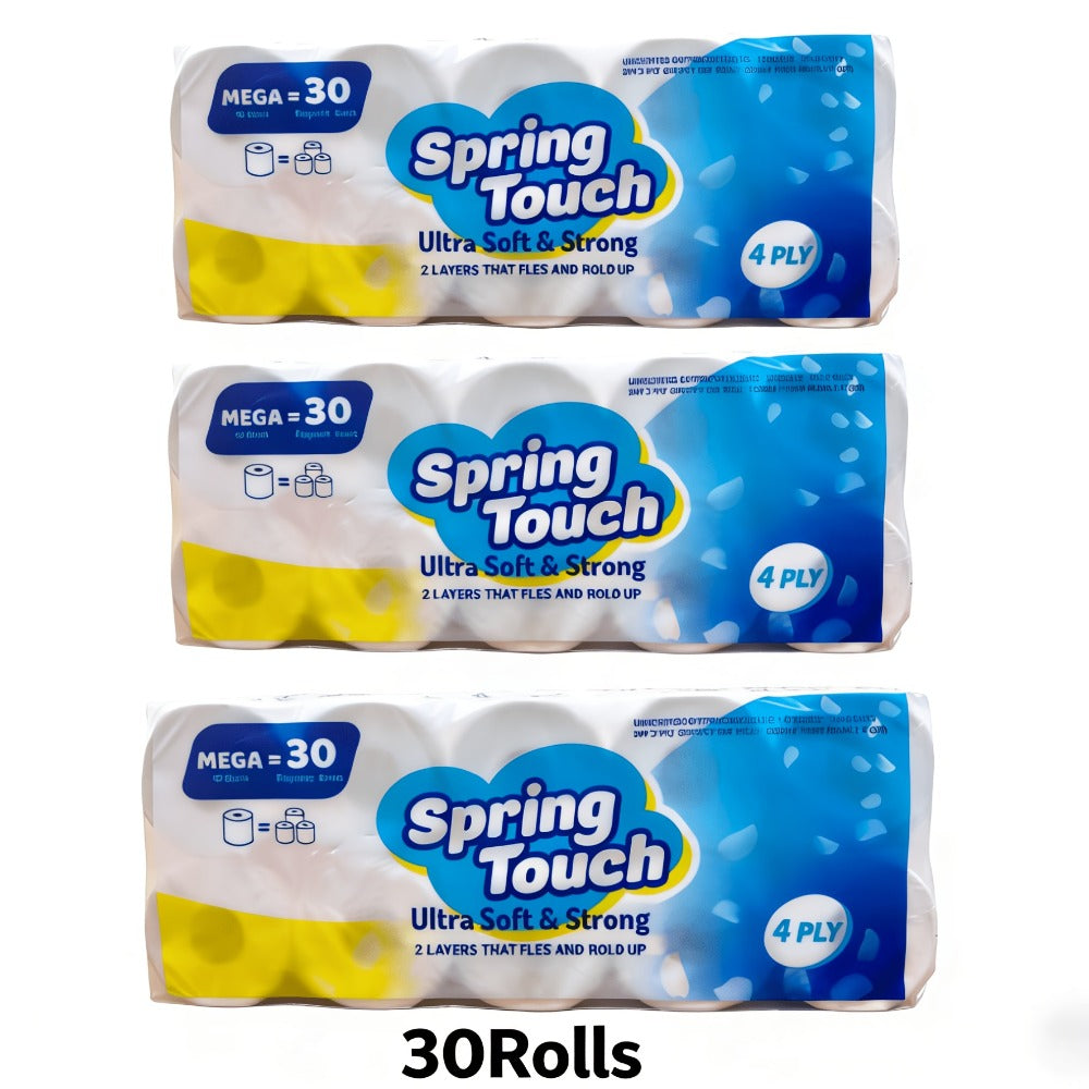 Toilet Paper Bulk 10 Roll 4-Ply Super Soft Thick Undyed Bath Tissue - Strong & Durable No Crumble Bathroom Tissue Rolls for Home, Hotel, Office, Dining & Restaurant Use, 1/2/3 Pack