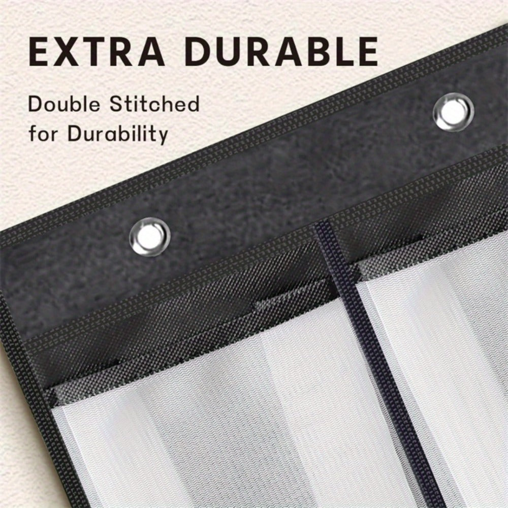 Over Door Shoe Organizer 24 Large Mesh Pockets ¨C Foldable Breathable Hanging Storage Rack, Durable Fabric Closet Hanger for Shoes & Accessories, Space-Saving Door Organization