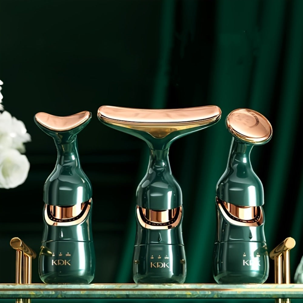 Facial Massager 3-in-1 with Interchangeable Heads for Face Neck Eyes