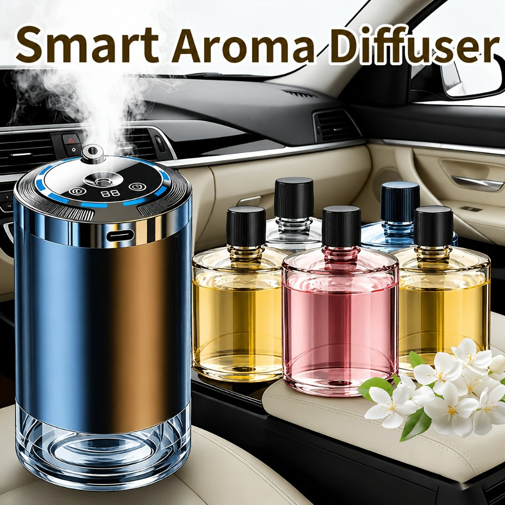 Car Aroma Diffuser Set with 3 Essential Oil Bottles ¨C Odor Eliminator for Auto Interior, Perfect Gift for Women & Office Workers