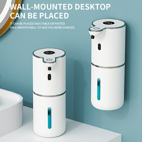 Automatic Sensor Soap Dispenser Foam Type 6 Gear Digital Display - Rechargeable Touchless Large Capacity Countertop or Wall Mount | Black White | Kitchen Bathroom Restroom Hands Free