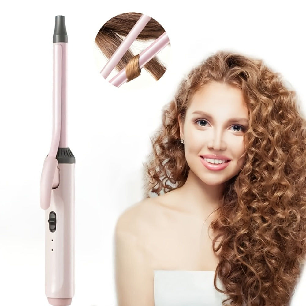 9mm Mini Curling Iron Rapid Heating for Ultra-Fine Curls Teddy Curls Water Waves & Bangs, Travel Curling Wand for Men & Women, Compact Small Barrel Hair Curler for Tight Curls Airy Bangs Holiday Gift