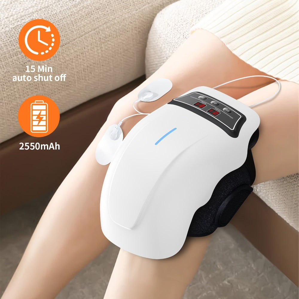 Knee Massager with Heat - 9 Heating Modes & 9 Vibration Speeds, Cordless Electric Knee Brace Massager with Adjustable Straps for Joint Pain Relief, Arthritis, Muscle Recovery, Gift for Mom Dad