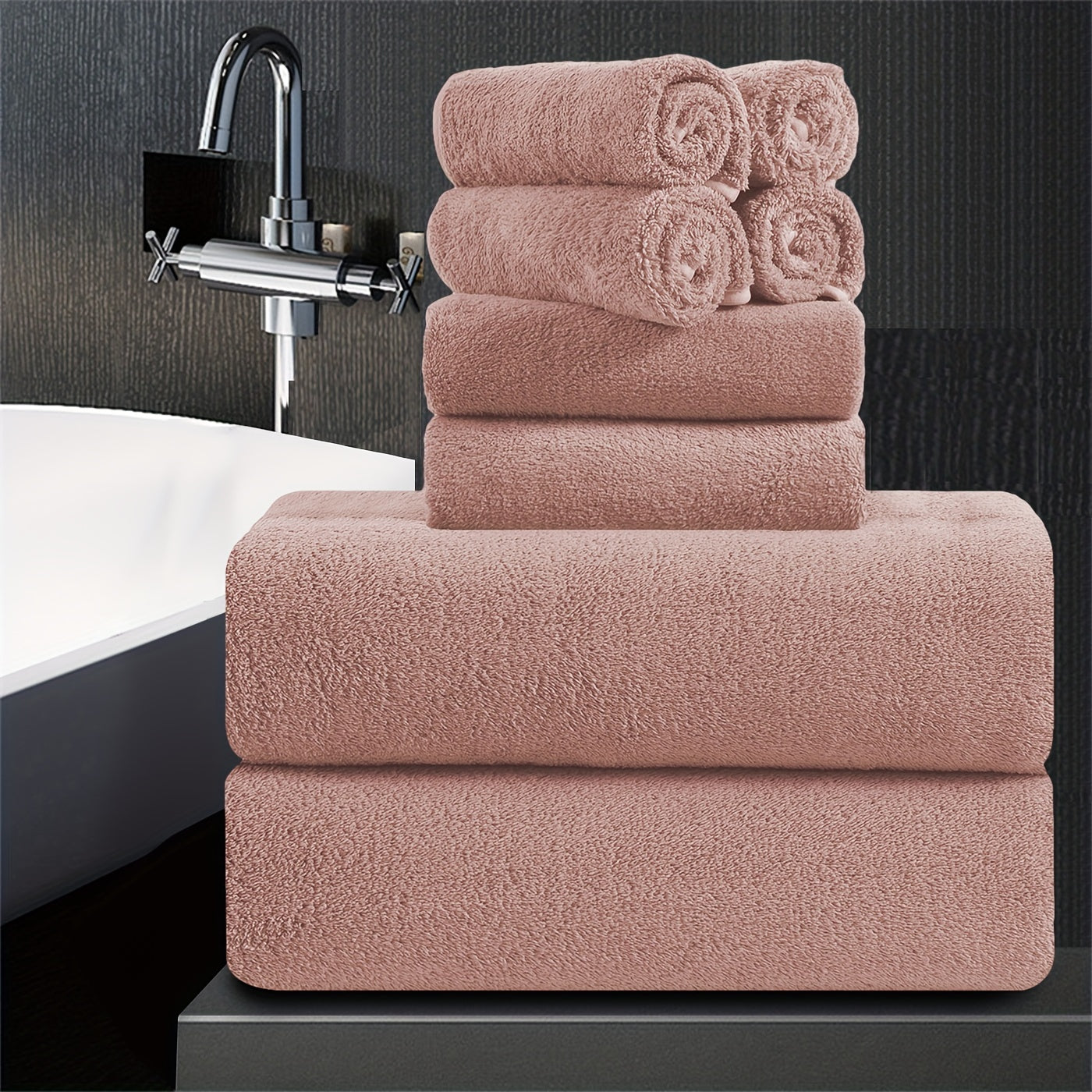 Extra Large Bath Towel Set 8 Piece 750GSM 35x70 Inch - Ultra Soft Luxury Thick Lightweight Highly Absorbent Fast Dry Oversized Bath Sheet | 15 Colors | Bathroom Gym Daily Use Adult