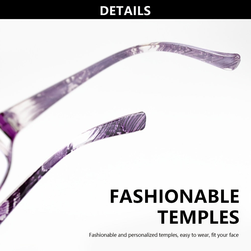 Womens Reading Glasses 16 Pack Elegant Square Full Frame High Definition Lenses 4 Colors Purple Blue Brown Black Comfortable Stylish Readers for Computer Book Reading Long Distance Magnification 1.0 to 4.0