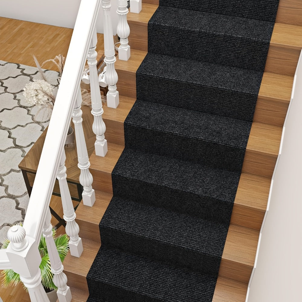 Non-Slip Runner Rug Self-Adhesive Carpet Strip Mat | Machine Washable Hallway Kitchen Stair Mat with Rubber Backing | Cat Scratch Protector Floor Covering