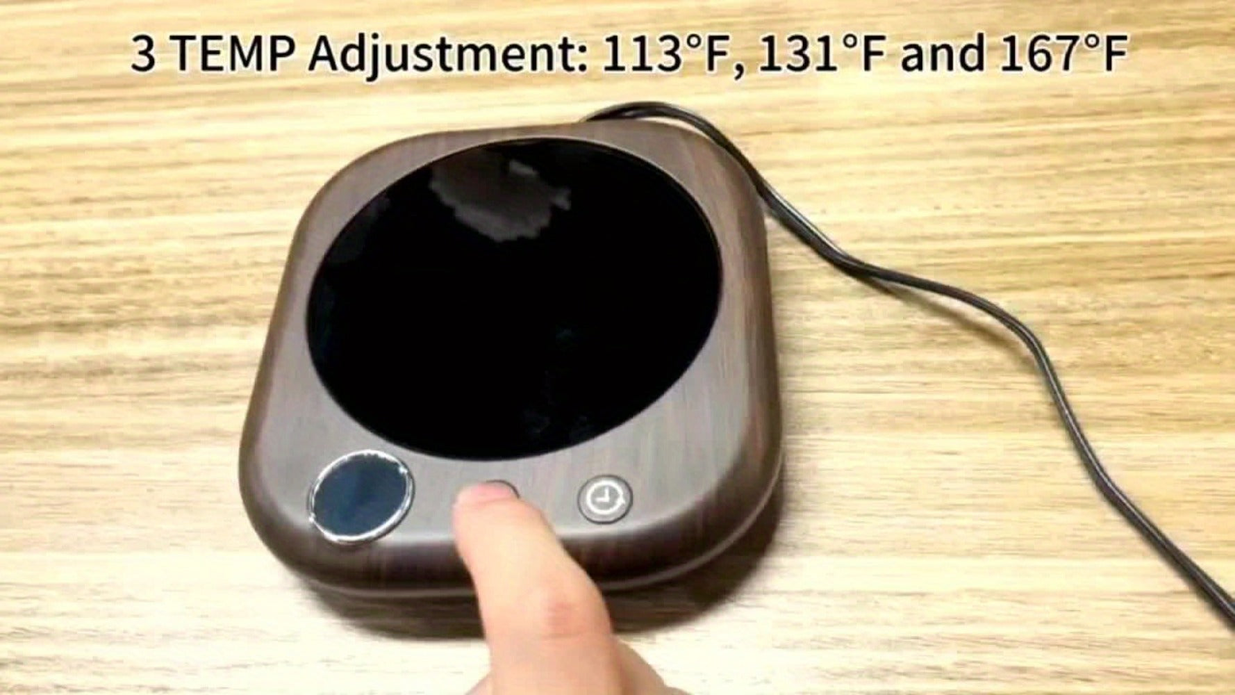 Smart Electric Coffee Mug Warmer 40W ¨C Desktop Coffee Cup Thermos with Temperature Display, 3 Heat Settings, 1¨C12 Hour Timer & 4-Hour Auto Shut-Off, Keeps Coffee Tea Milk Cocoa Warm ¨C Wood Grain Father's Day Gift