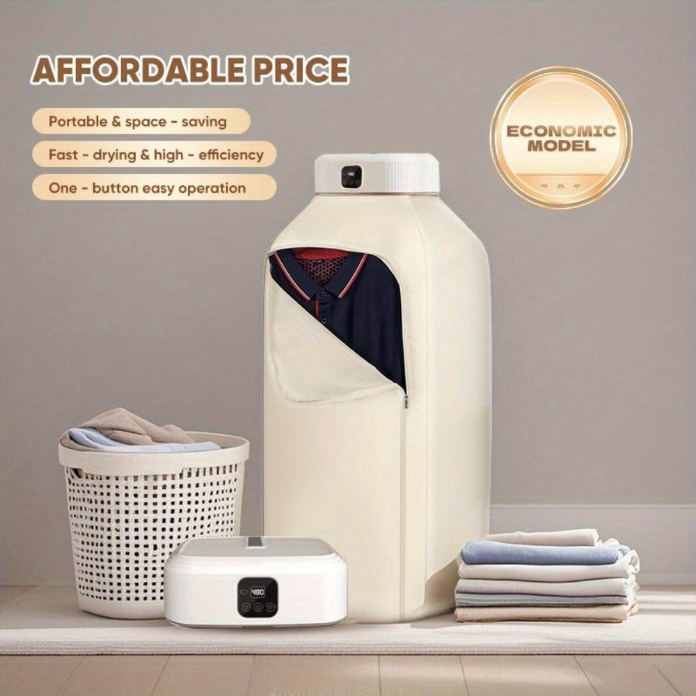 Foldable Clothes Dryer Smart Touch Screen Two-Speed Control Timer Function with Dry Bag Quick Drying Compact Design for Apartments Dorms RVs Home Upgraded Economic