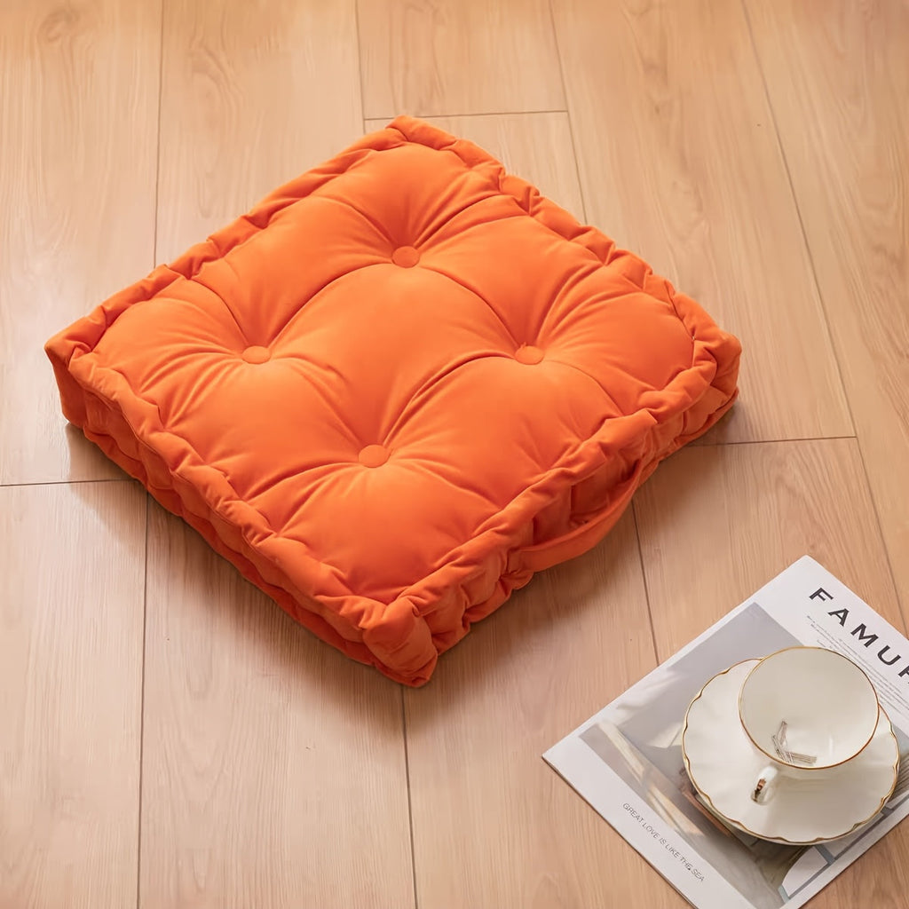 Square Flannel Floor Cushion Thickened Futon Meditation Mat Chair Seat Pad Bay Window Pillow All Season Indoor Sitting Cushion Zafu Yoga Mat