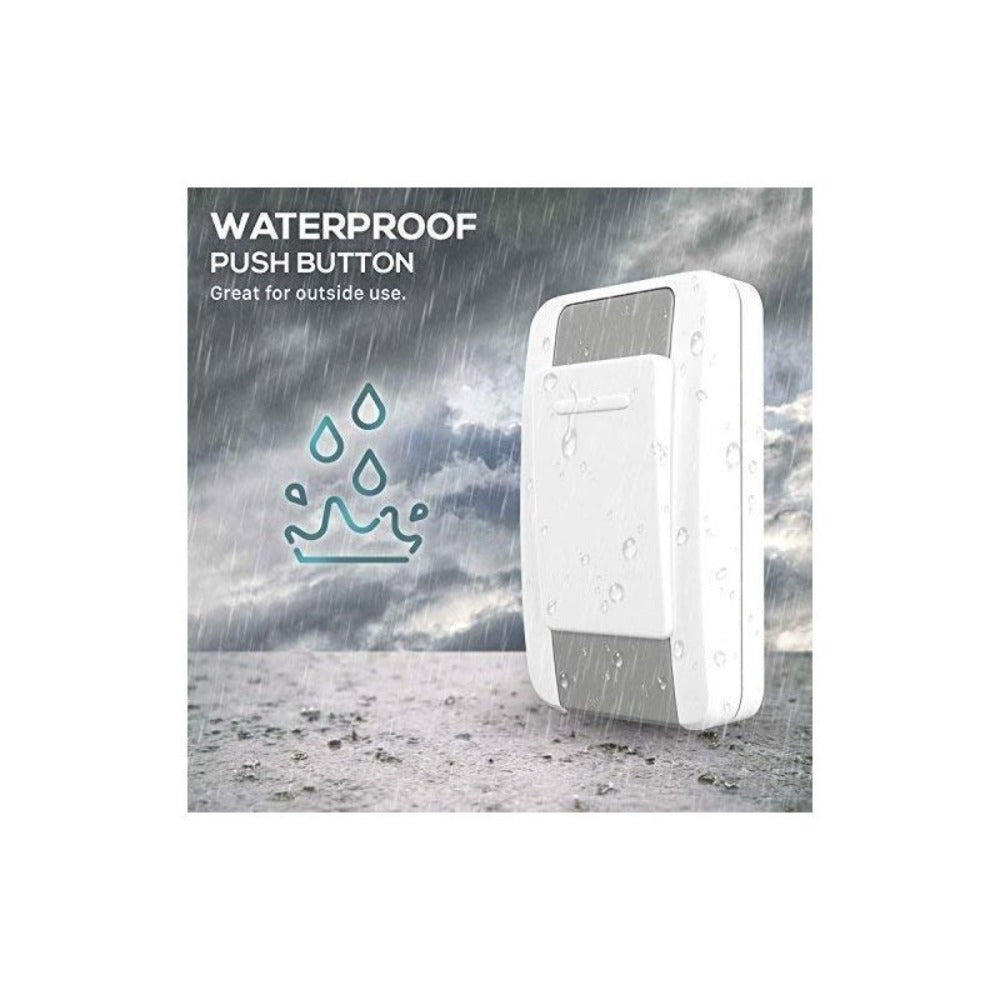 Wireless Doorbell Kit 36 Chimes 100M Range Waterproof ¨C Adjustable Volume 25-110dB, Plug-In Receiver & Push Button Transmitter, No Wiring Easy Install for Home Office Store & Classroom