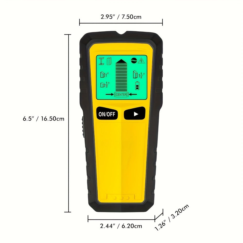 Wall Stud Finder 5-in-1 Electric Wood Metal AC Wire Detector with LCD Display Sound Alert 3-Depth Stud Scan for DIY Home Construction TV Mount Cabinet Install