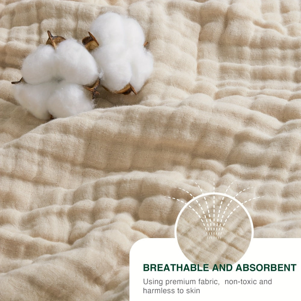 6-Layer Gauze Blanket 100% Muslin ¨C Lightweight Breathable Cotton Throw for Couch & Bed, All Season Adult Blanket, 4 Colors
