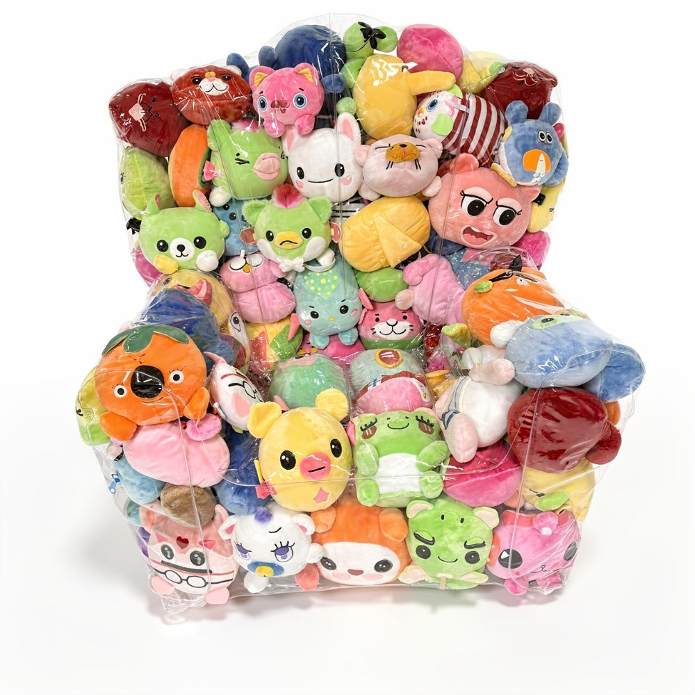 Large Transparent Plush Toy Storage Bag with Zipper Closure Stuffed Animal Organizer Bean Bag Chair Cover Openable Filling 100x90cm Clear Display Bag