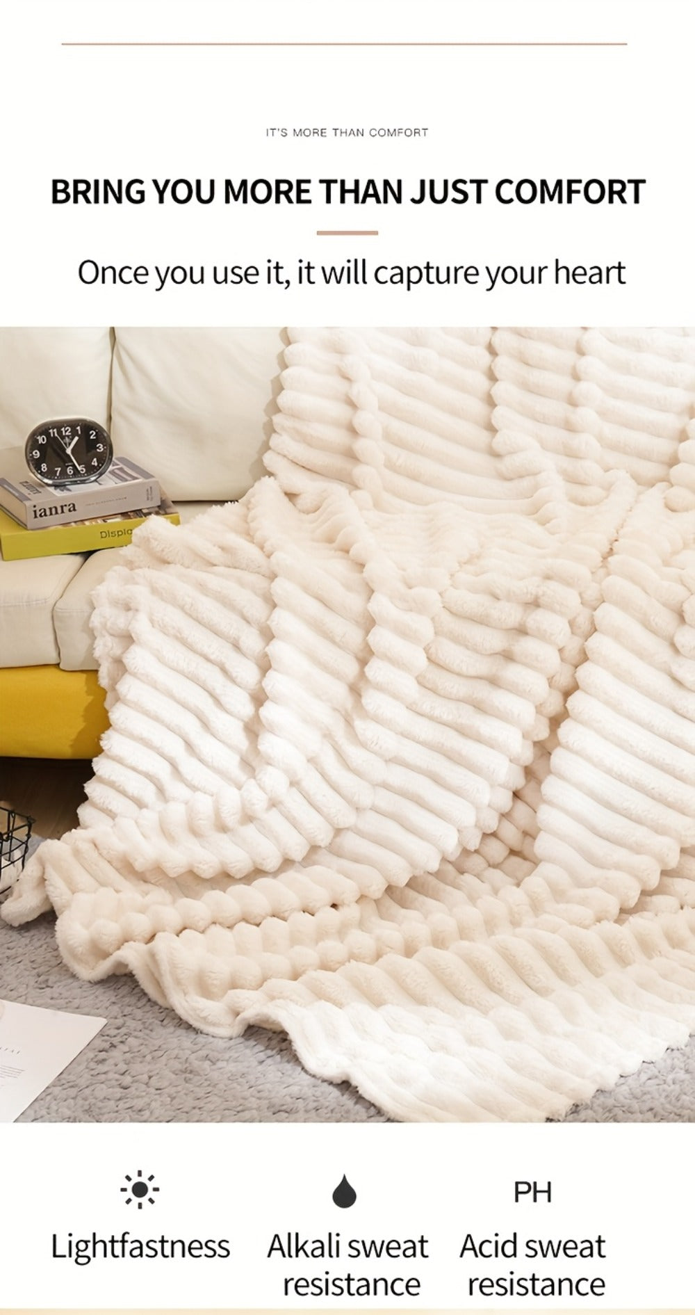 500gsm Heavy Plush Blanket ¨C Ultra Thick Soft Warm Fluffy Blanket for Bed, Sofa & Travel, Baby to Double Size, 5 Colors