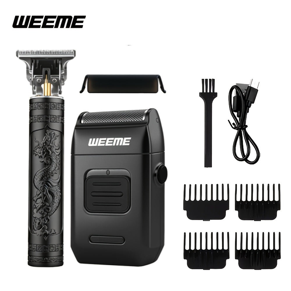 Men's Electric Hair Clipper Set USB Rechargeable with Nose Hair Trimmer & Shaver Wireless Professional Grooming Kit Father's Day Gift