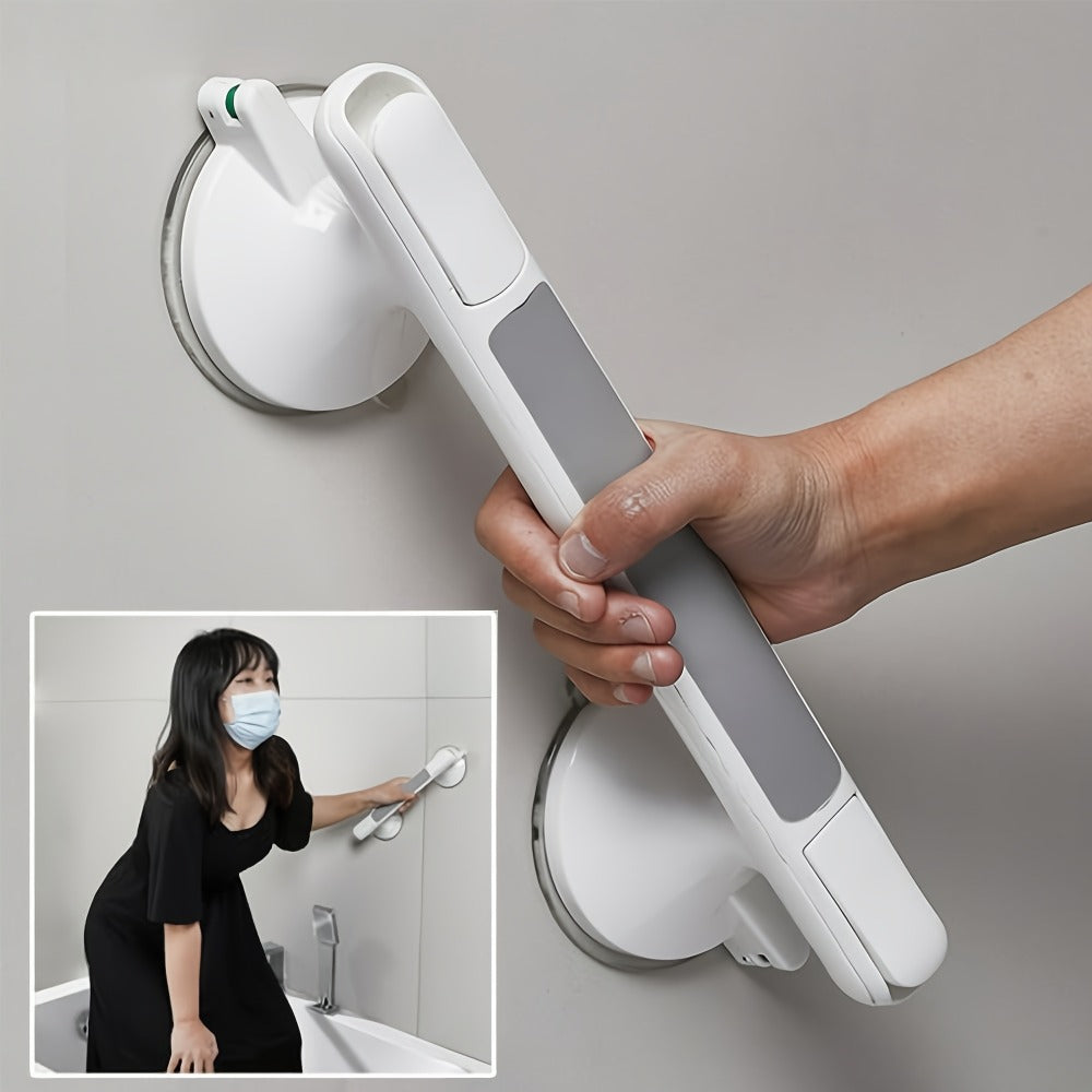 Safety Grab Bar for Seniors - Suction Cup Handrail for Bathroom, Non-Slip Bathtub Rail, Elderly Assist Handle, No Drill Wall Bar for Shower, Toilet, Kitchen Support