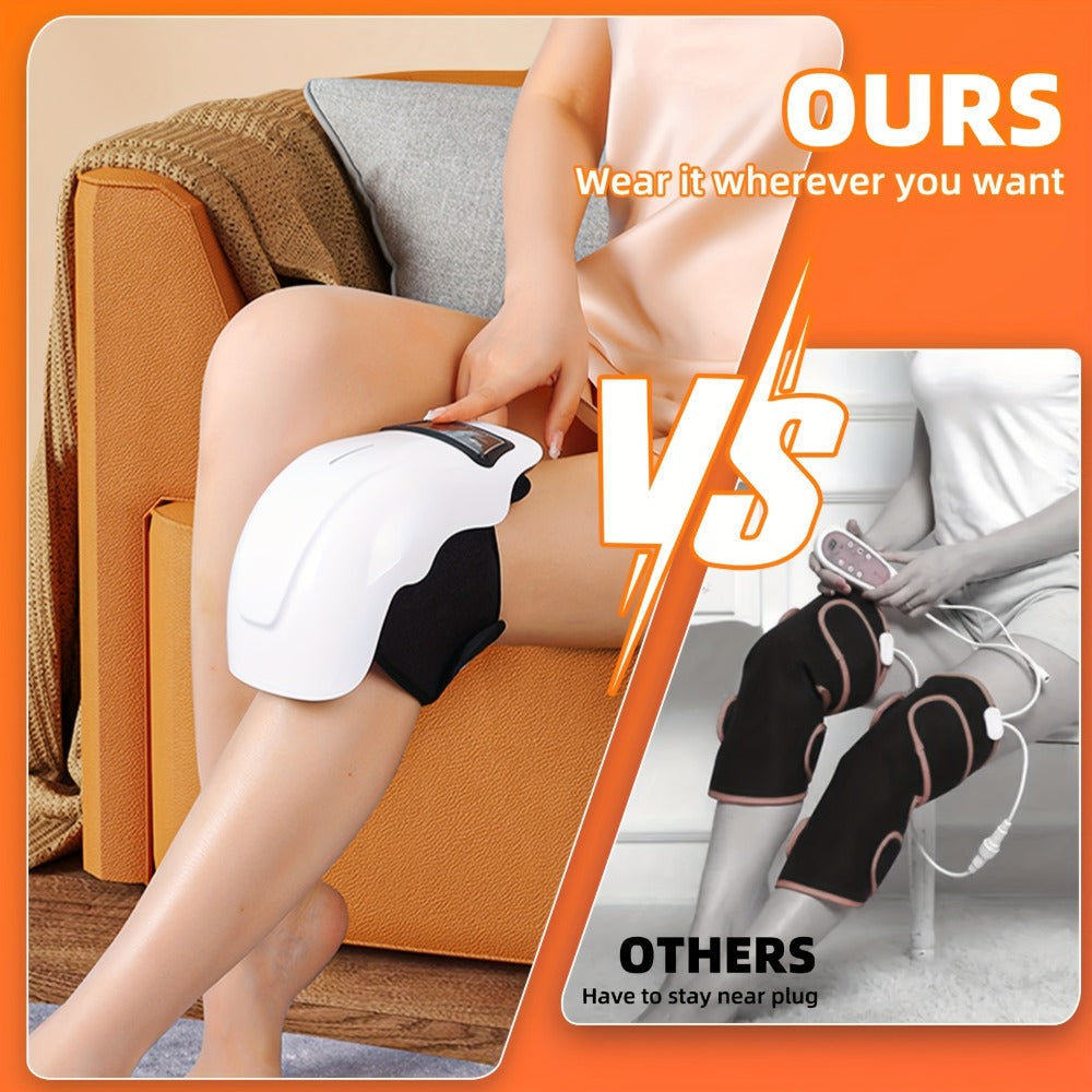 Knee Massager with Heat - 9 Heating Modes & 9 Vibration Speeds, Cordless Electric Knee Brace Massager with Adjustable Straps for Joint Pain Relief, Arthritis, Muscle Recovery, Gift for Mom Dad