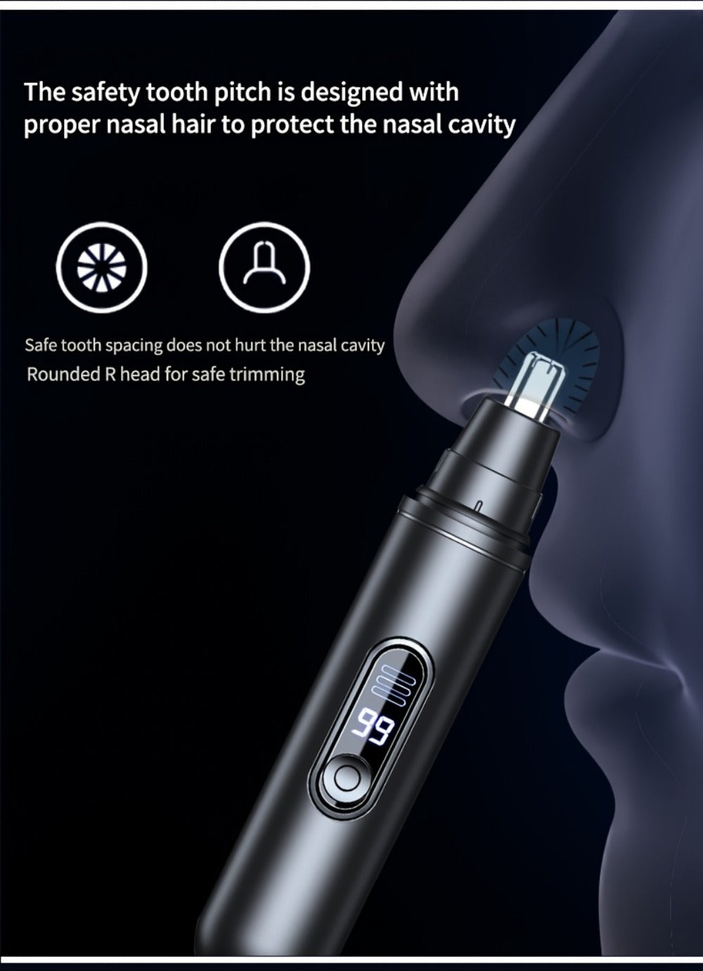 Electric Nose Trimmer with LED Display ¨C USB Rechargeable Painless Facial Hair Removal Device for Men & Women, Nose Ear & Eyebrow Trimmer, Upgraded Grooming Tool, Ideal Gift