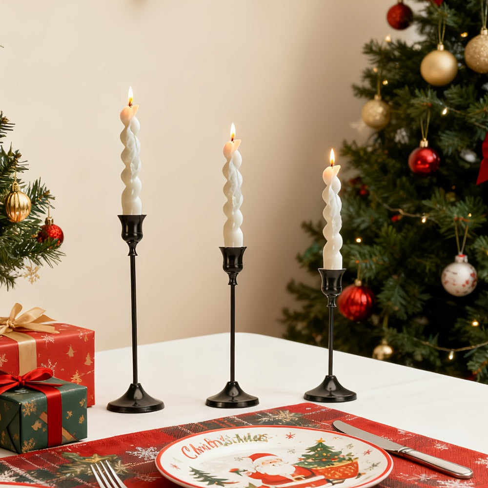 Cone Candle Holders Set of 30, Bulk Metal Candle Stands, Vintage Taper Candle Holders for Home Decor, Fireplace Centerpiece, Festive Dining Table Decorations