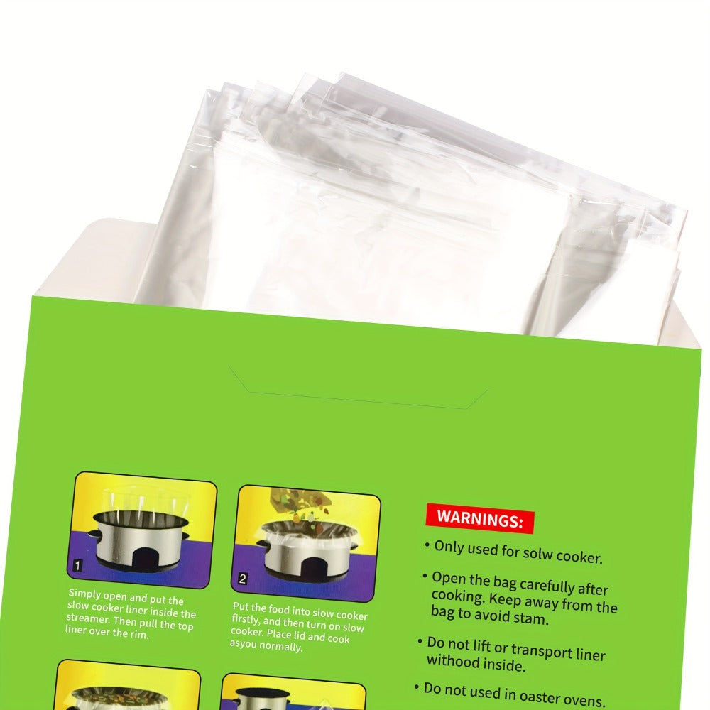Slow Cooker Liners 14x22 Inch Disposable Cooking Bags 30 Count Fit 6 to 10 Quart Oval and Round Crock Pot Liners Food Safe BPA Free Easy Cleanup for Holiday Cooking