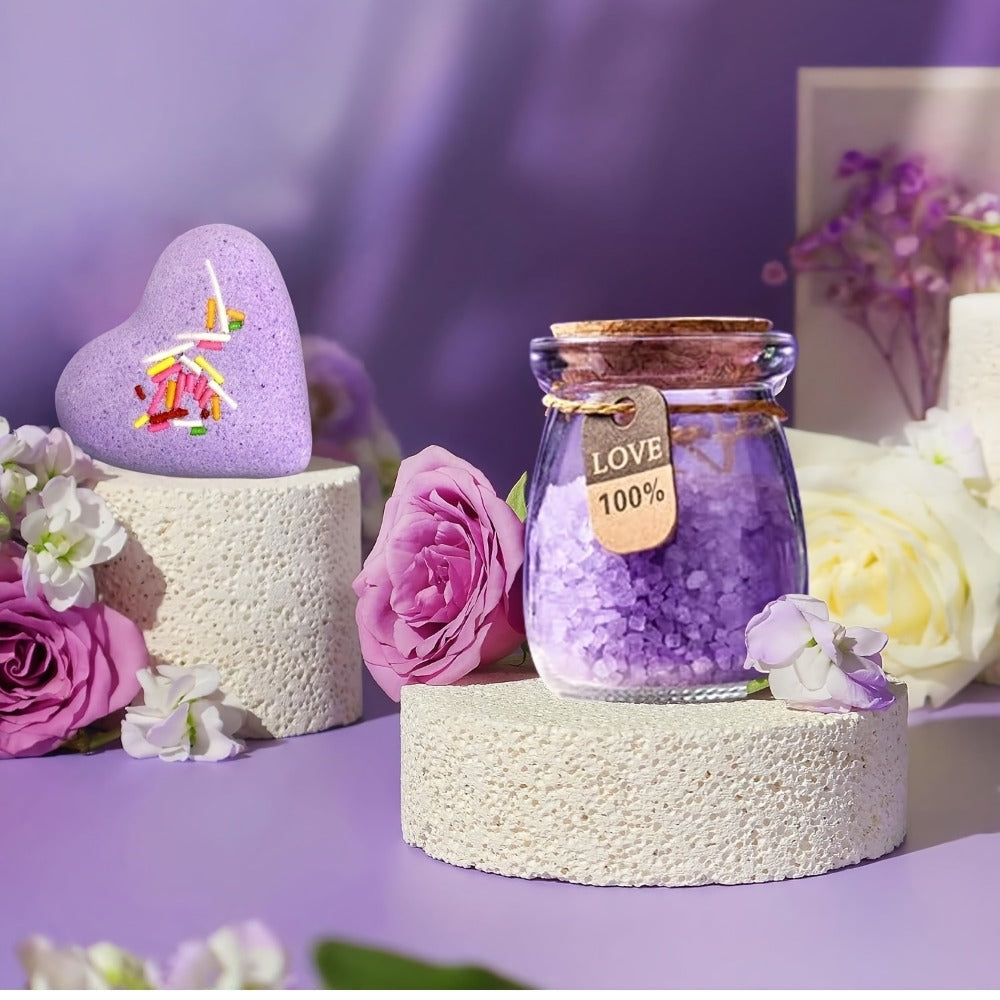 Spa Gift Basket for Women 10 Piece Luxury Self Care Kit with Tumbler Scented Candle Bath Bombs Lavender Birthday Mothers Day Gift for Mom Wife Sister Best Friend