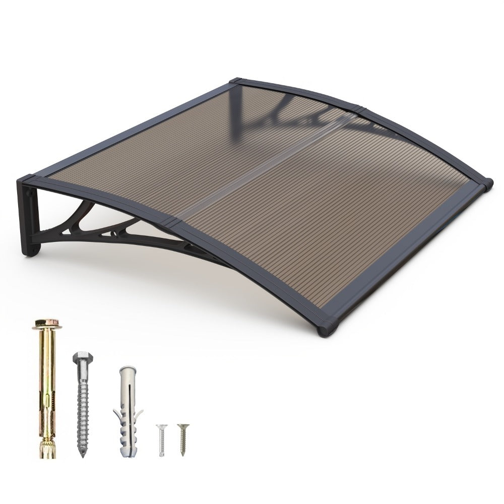 Window Awning Door Canopy Polycarbonate Overhang ¨C UPF 50+ UV & Rain Protection, Leak-Proof Hollow Sheet, Weather-Resistant Outdoor Patio Awning for Doorways, Windows, Storefronts ¨C Multiple Sizes & Colors