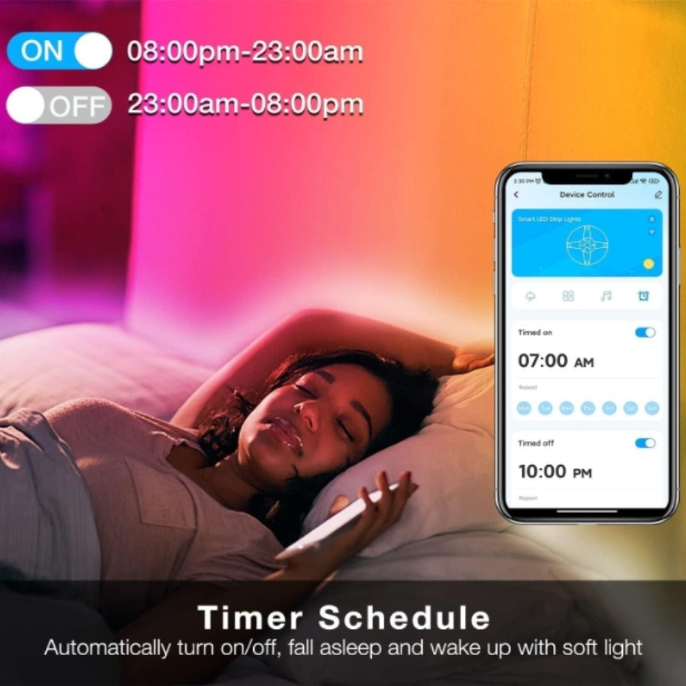 Smart LED Strip Lights 5050 RGB IC App & Remote Control, Music Sync Color Changing, for Bedroom Living Room Kitchen TV Home Decoration, Party Holiday Lighting ¨C 25ft 50ft 100ft 130ft 200ft Available