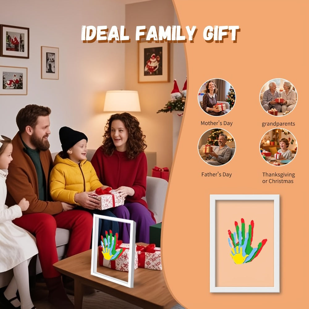 Family Handprint Kit with 4 Slots & 6 Colors ¨C Memory Frame Keepsake Gift