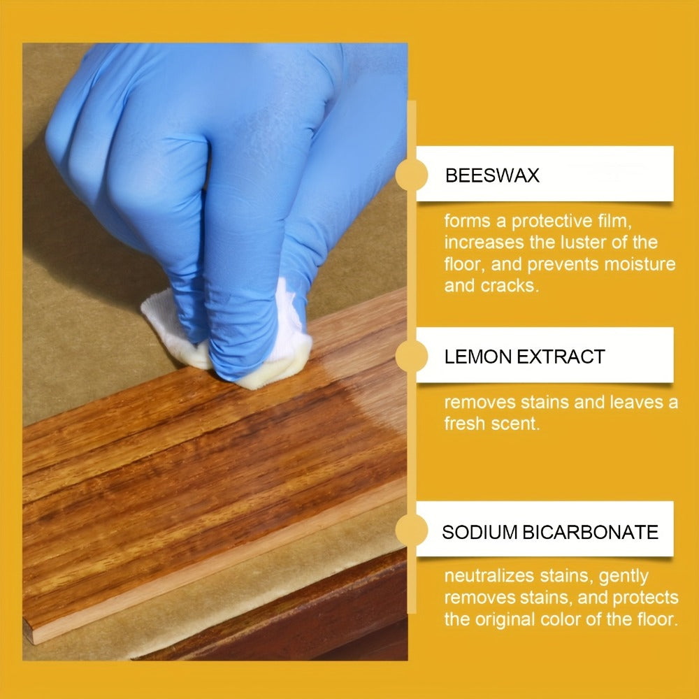 Wood Floor Beeswax Care Spray 4oz Hardwood Floor Cleaner Polish Scratch Repair 3-in-1 Aromatherapy Scent with Sponge and Towel for Hardwood Laminate Parquet