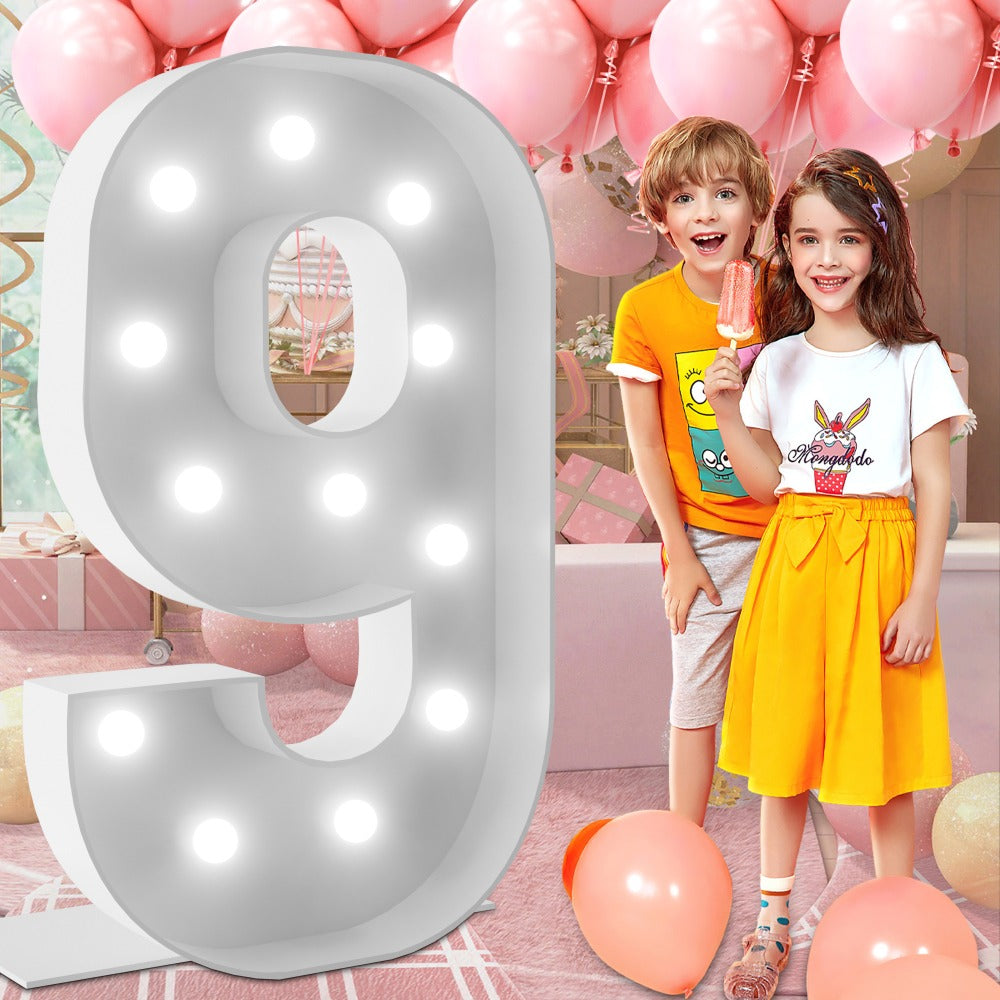 Marquee Number Lights 4 Feet Tall LED Light Up Numbers 0-9 20 for Birthday Party Anniversary Graduation Decoration 11 Colors 3 Flash Modes Foam Board String Lights Included