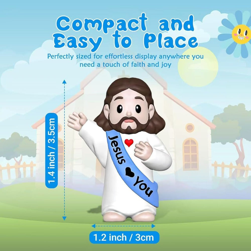 100pcs Mini Jesus Statue Party Favors - Religious Baptism First Communion VBS Crafts Gift Random Color